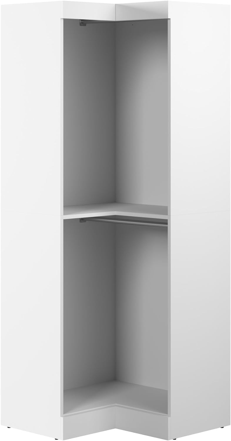 Bestar Pur 32" Corner Closet Wood Storage Unit in White