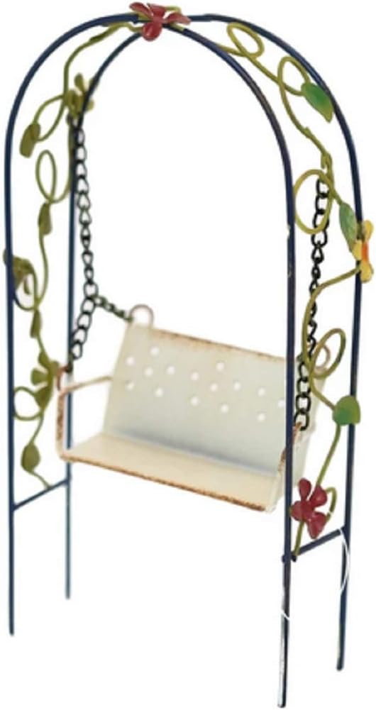 Pacific Giftware 8.63" Flower Garden Fairy Swing Decor Metal Figurine