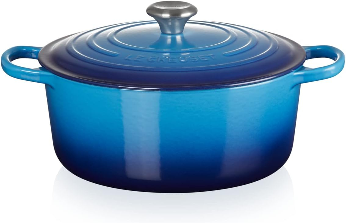Azure Blue Enameled Cast Iron 7.25 qt. Dutch Oven