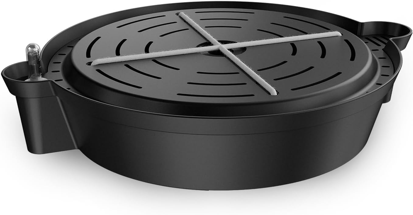 AC Infinity Self-Watering Fabric Pot Base, 4-Pack Auto-Irrigation Water Delivery System with Reservoir Meter, Elevated Plant Saucers for Use in Indoor Grow Tents, Greenhouses, and Outdoor Gardens