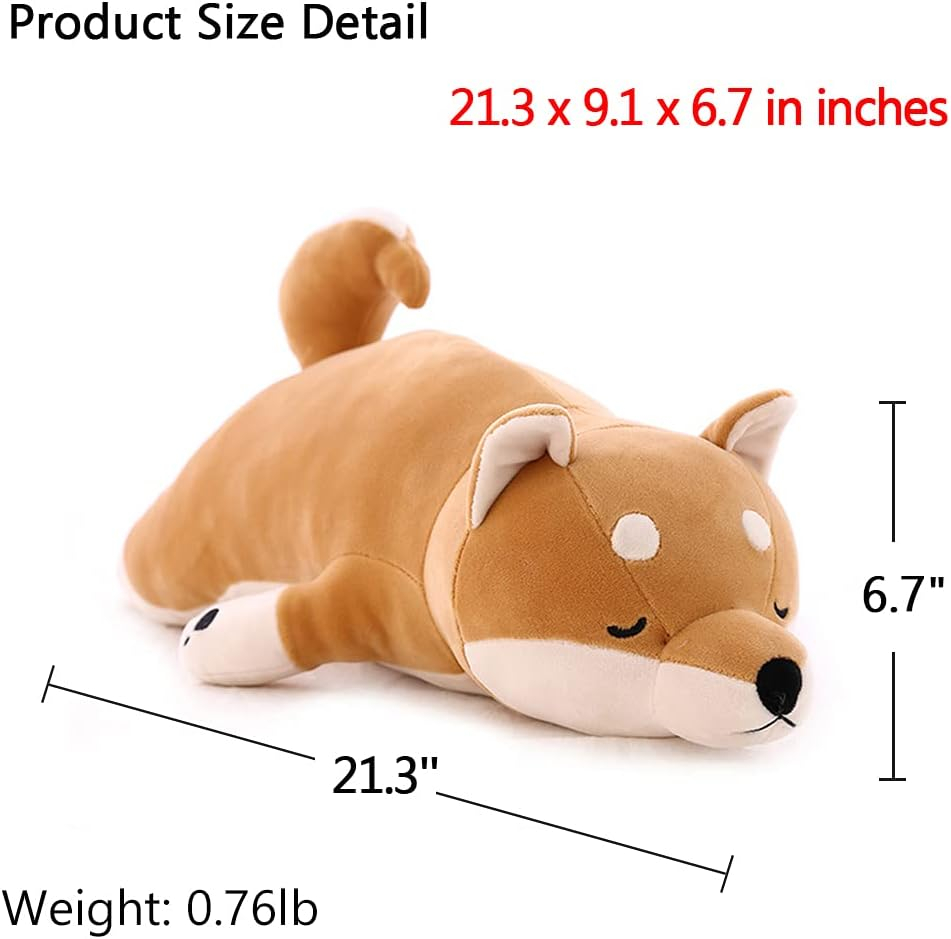 Stuffed Plush Shiba Inu Animal Toy 20 Inch Dog Corgi Akita Animal Stuffed Plushies Super Soft Cute Cuddly Pillow Cushion Stuff Dolls Gifts for Children Kids Boys Girls Room Decoration, 20Inches