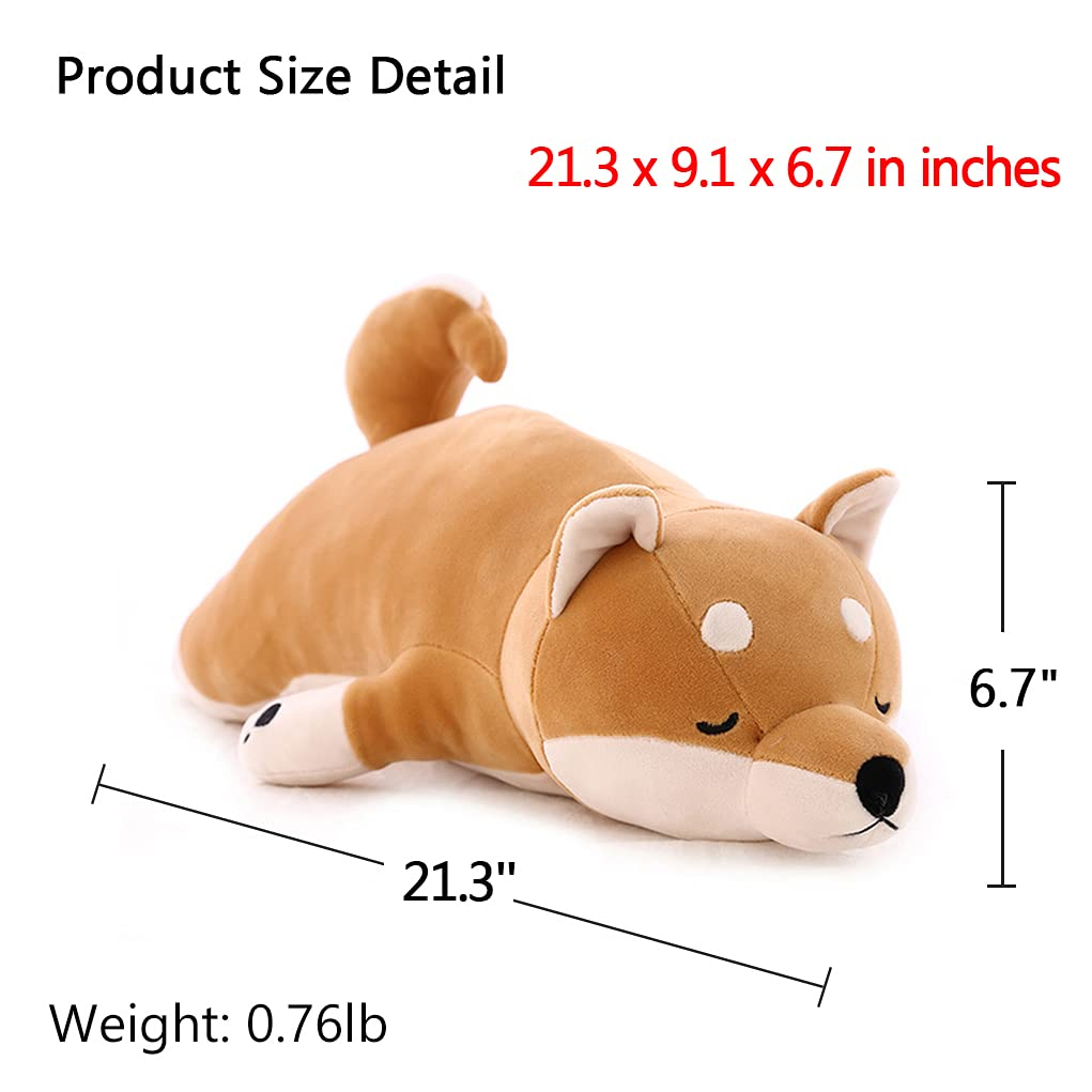 Stuffed Plush Shiba Inu Animal Toy 20 Inch Dog Corgi Akita Animal Stuffed Plushies Super Soft Cute Cuddly Pillow Cushion Stuff Dolls Gifts for Children Kids Boys Girls Room Decoration, 20Inches
