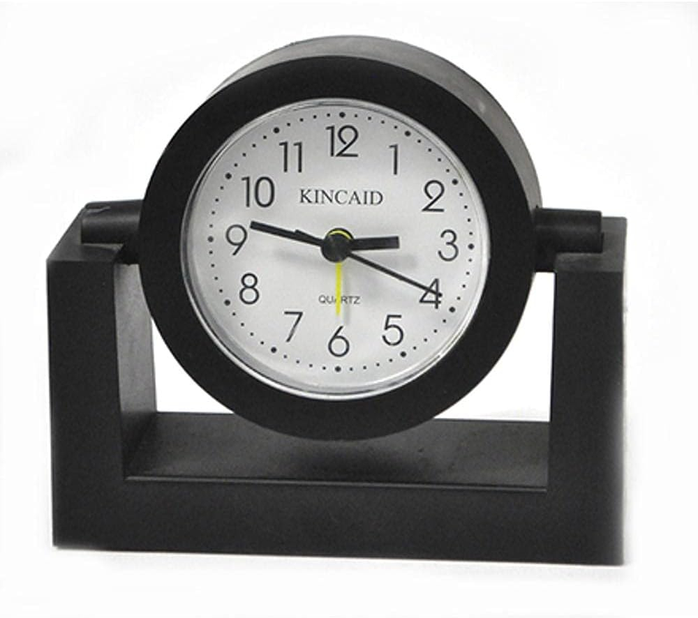 Kincaid Black Swivel Desktop Quartz Alarm Clock