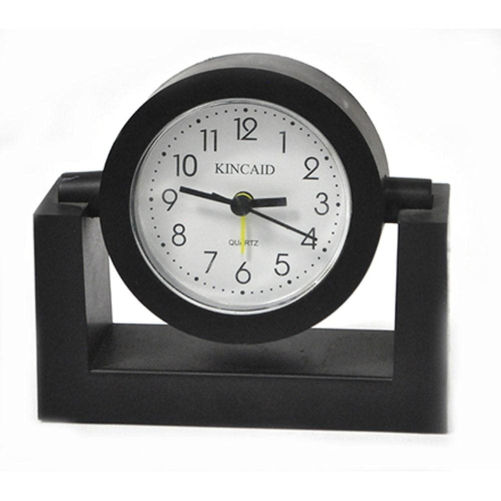 Kincaid Black Swivel Desktop Quartz Alarm Clock