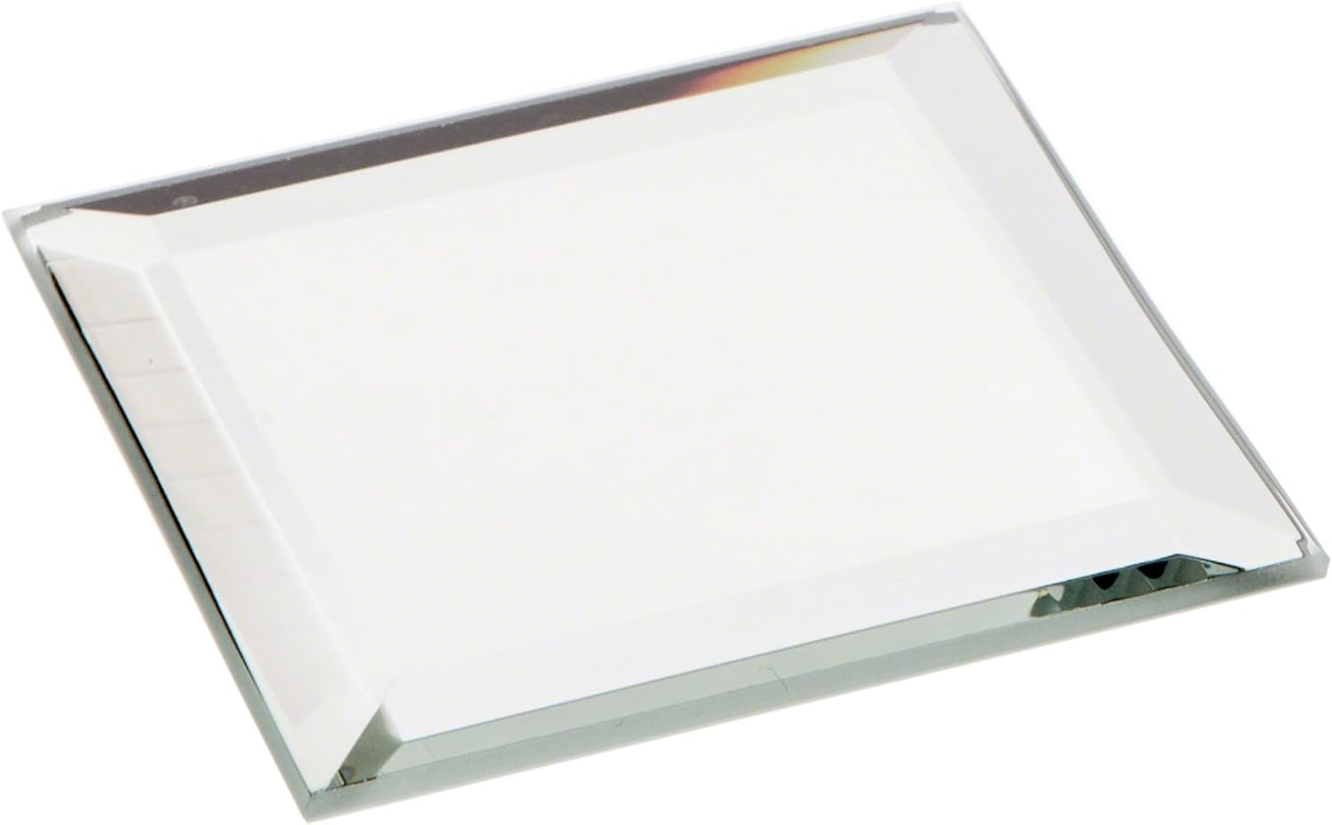 Plymor 2" Square, 3mm Thick Beveled Glass Mirror, Pack of 2