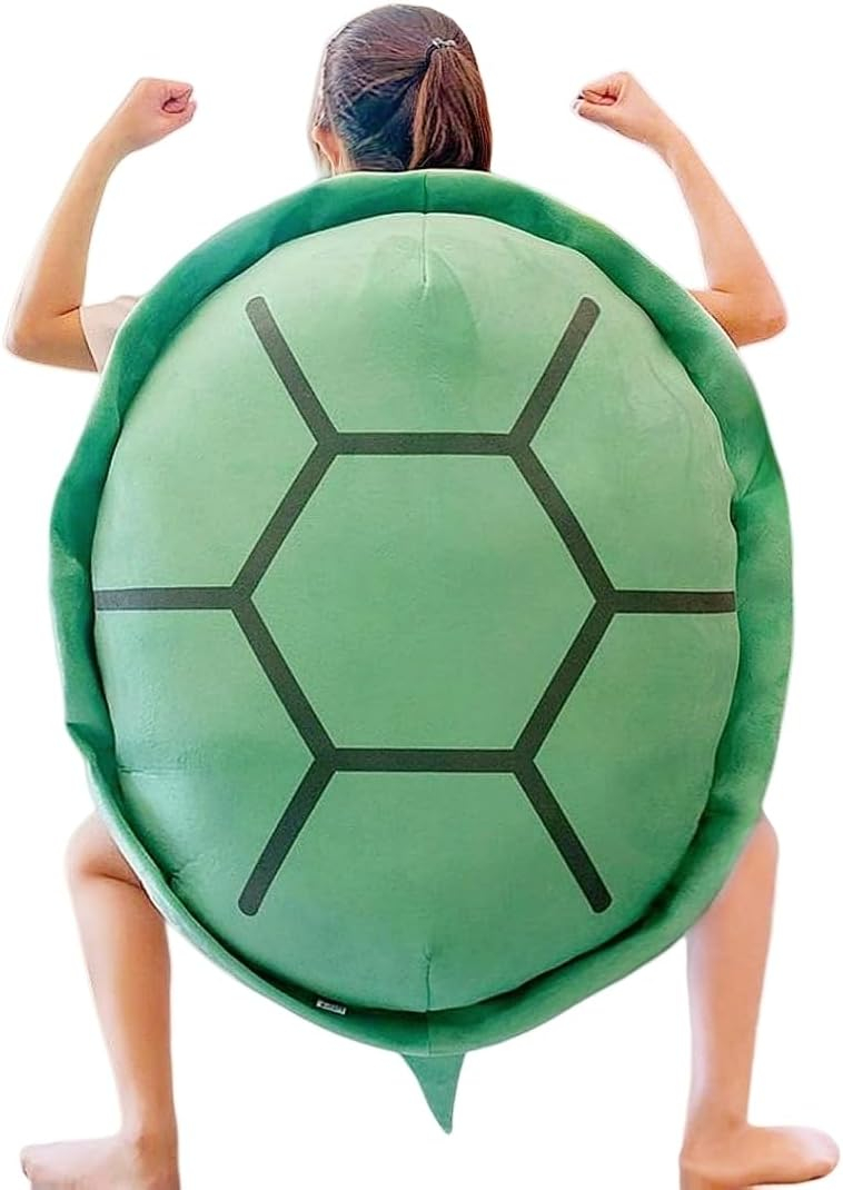 40 Inch Wearable Turtle Shell Pillows Weighted Stuffed Animal Costume Plush Toy Funny Dress Up, Gift for Kids Adults