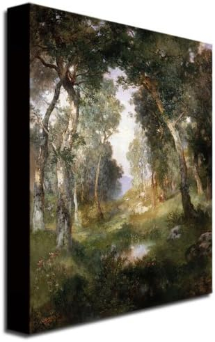 Trademark Art Forest Glade Santa Barbara Canvas Wall Art by Thomas Moran, 24 by 32-Inch