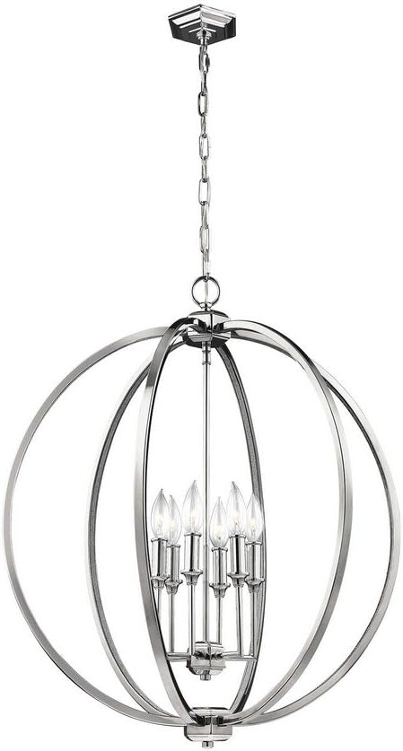 Corinne 6-Light Polished Nickel Hanging Pendant