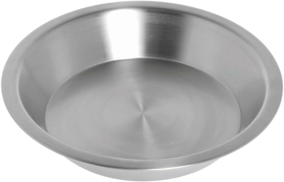 Silver Stainless Steel Round Pie Pan, 9.13" Diameter