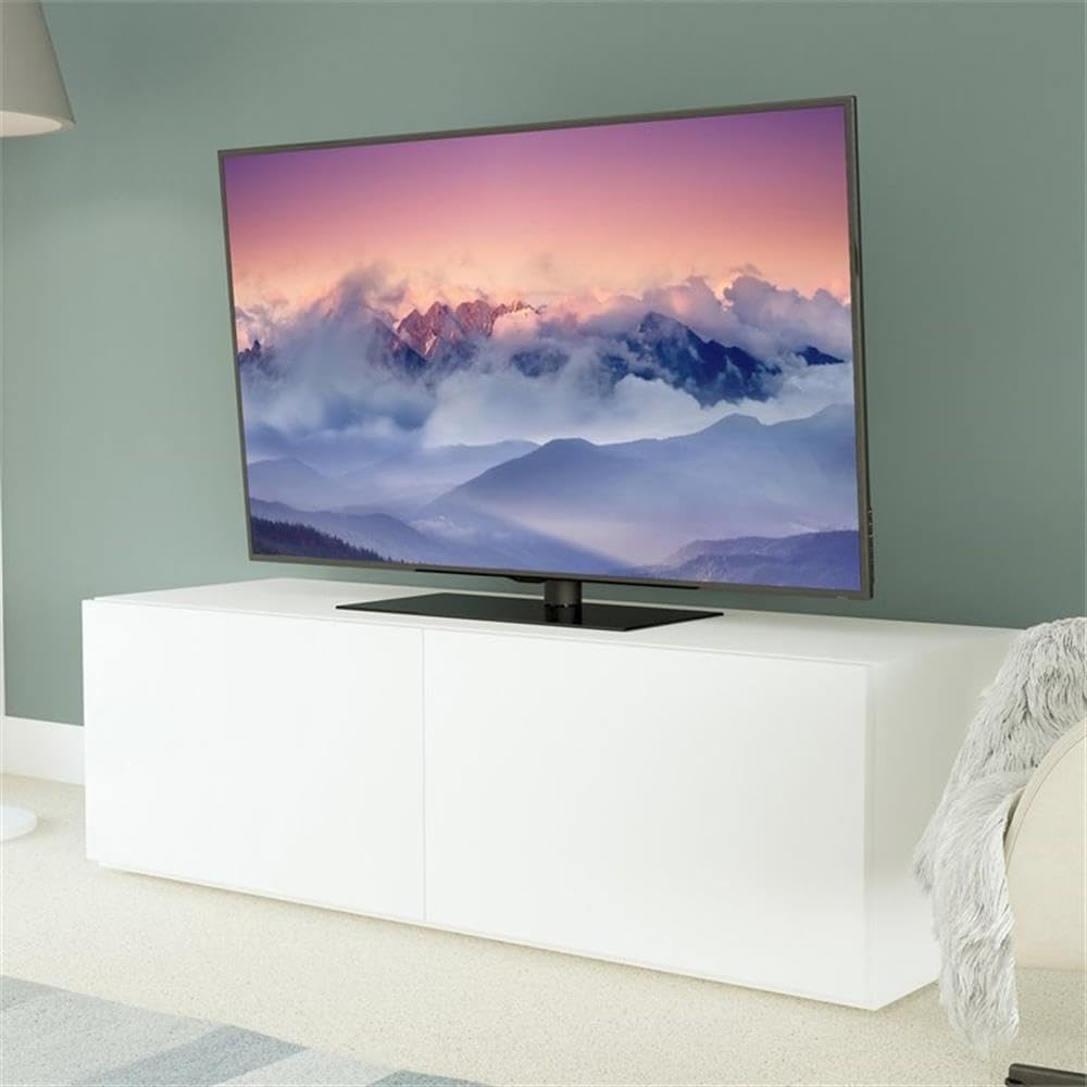 Universal Table Top TV Base Adjustable Tilt and Turn for Most TVs 46 in. to 65 in., Black/Black