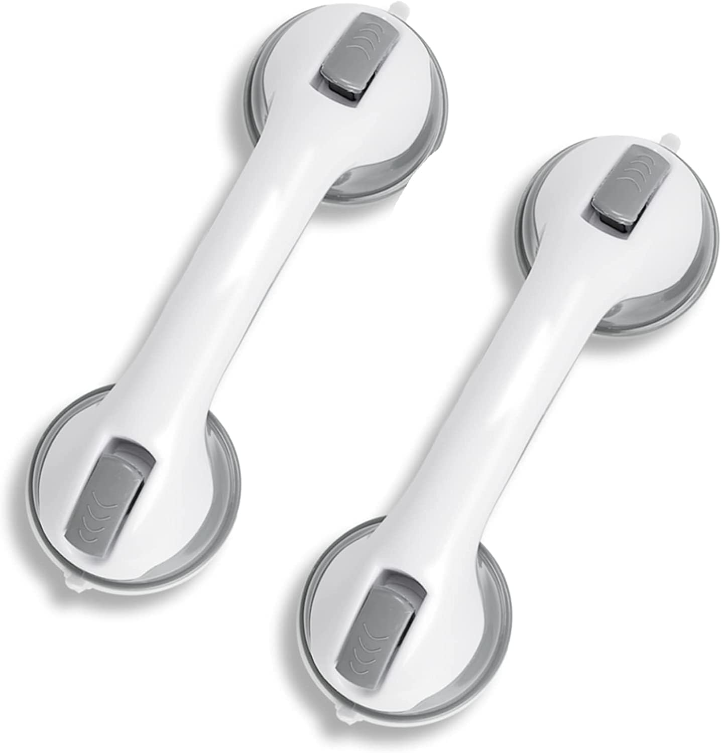 Grab Bars for Bathtubs and Showers, Zynuhmo 2 Pack 12 Inch Suction Safety Grab Bars for Senior and Elderly Assist Support Suction Cup Removable Handrails for Shower Chair No Drilling No Tools(Gray)