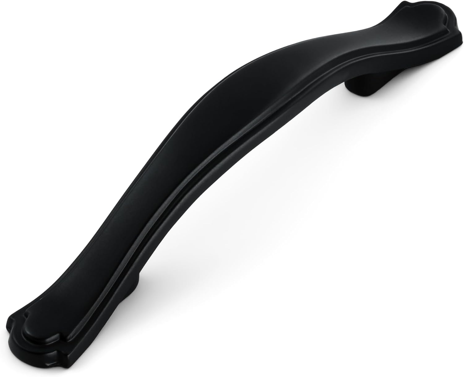 Black Zinc Traditional Arched Cabinet Pulls with Mounting Hardware
