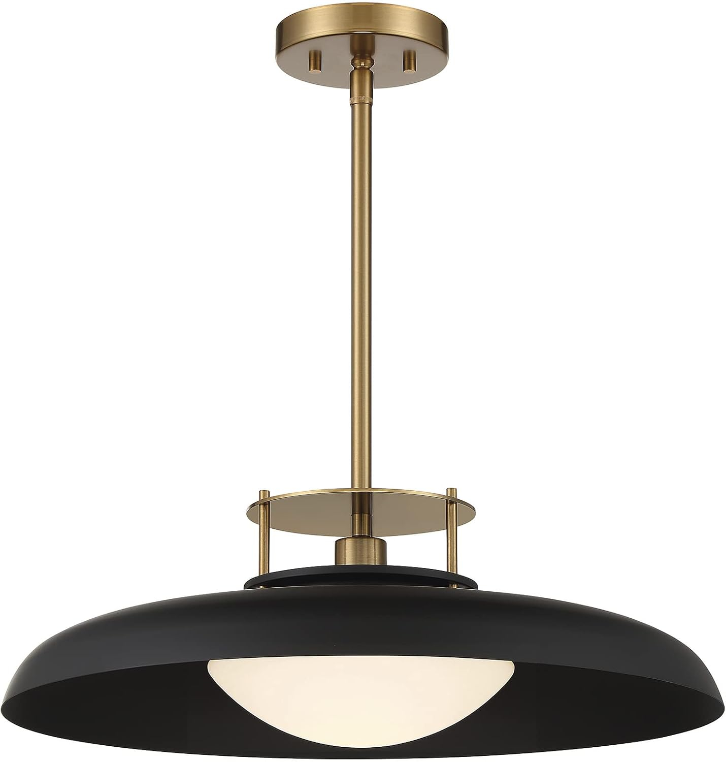 Savoy House Gavin 1 - Light Pendant in  Matte Black/Warm Brass