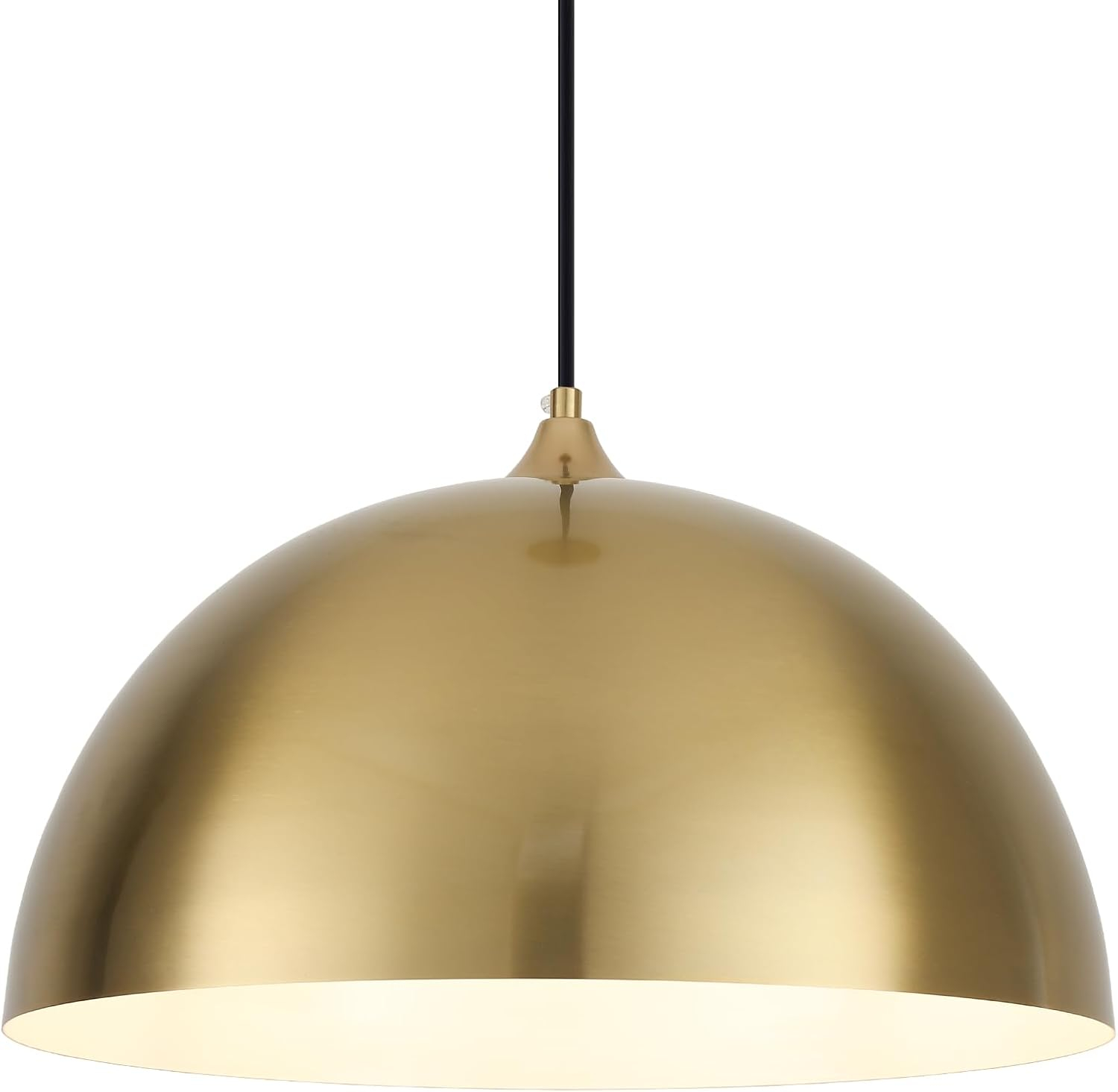 Progress Lighting, Perimeter, 1-Light Pendant, Brushed Gold, Open Shade: Iconic modern design with elegant metal dome.
