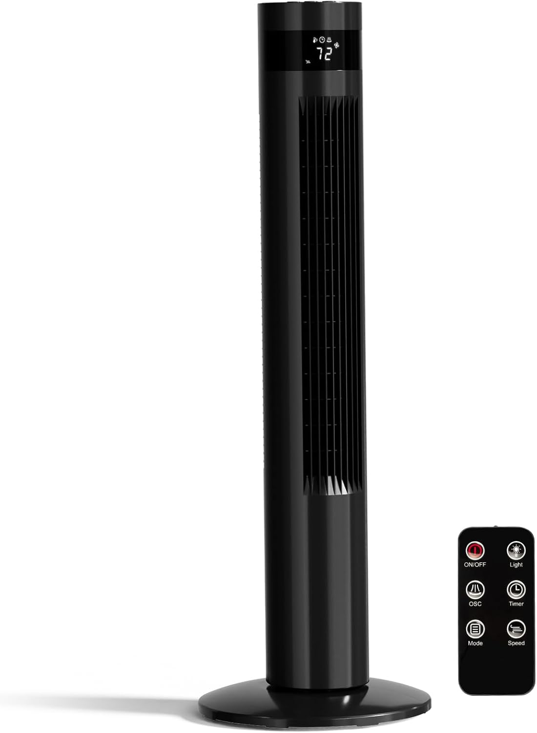36 inch Tower Fan Portable Electric Oscillating Fan Quiet Remote Control Bladeless Floor Fan 3-Spped Wind Mode 12H Timer Bedroom Office