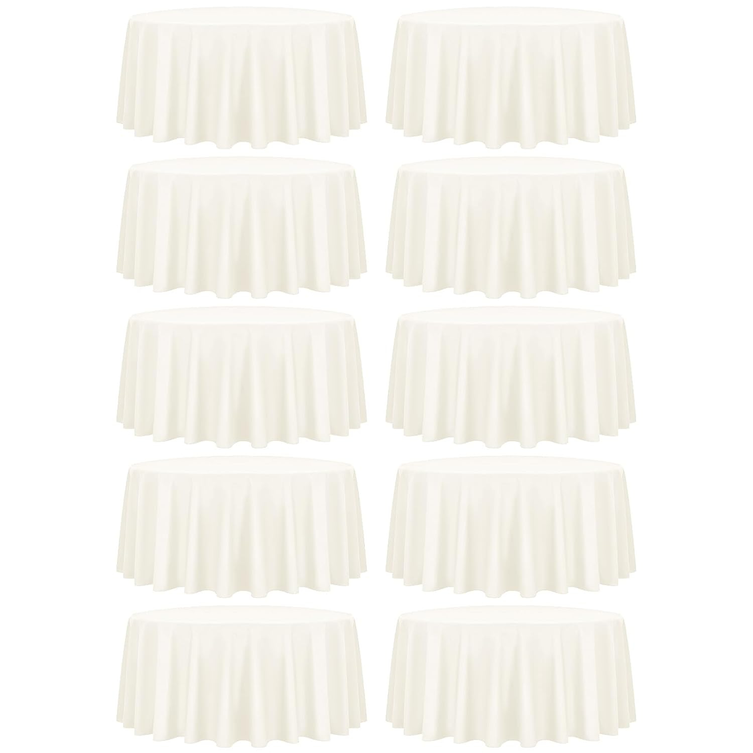 10 Pack Beige Tablecloth 60x102 inch Polyester Fabric Tablecloths for 6 Foot Rectangle Tables Wrinkle Resistant Linen Tablecloth Washable Table Covers for Party Wedding Events and Camping