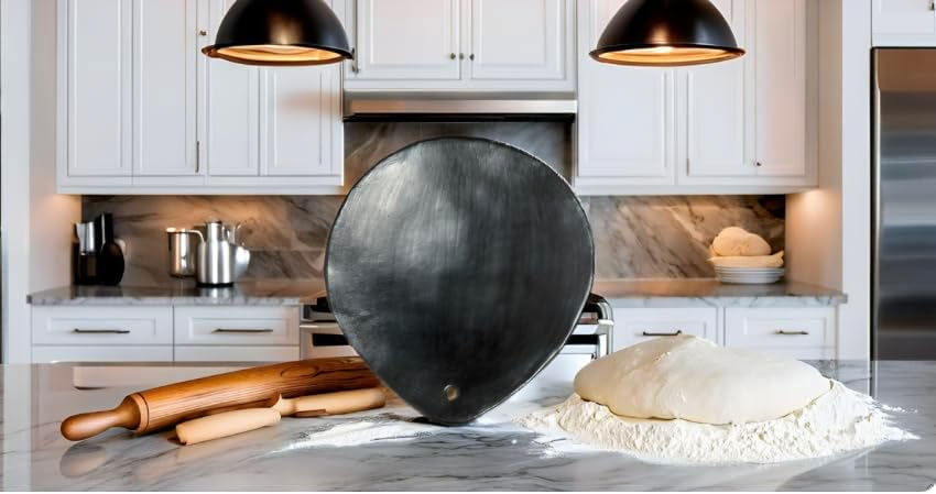 Comal for Tortillas 10 Inches Cayana Grill Griddle Pan Black Clay, 100% Handcraft Organic Cookware and Tableware Enhance Food Flavor and Take Care of our Planet