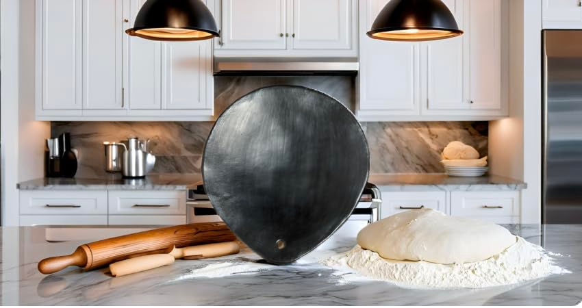 Comal for Tortillas 10 Inches Cayana Grill Griddle Pan Black Clay, 100% Handcraft Organic Cookware and Tableware Enhance Food Flavor and Take Care of our Planet