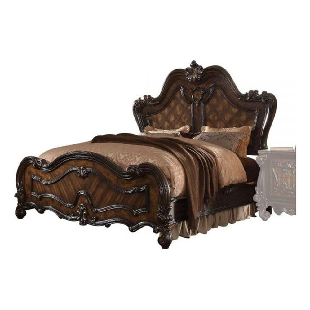 ACME Versailles California King Wooden Panel Bed in Cherry Oak