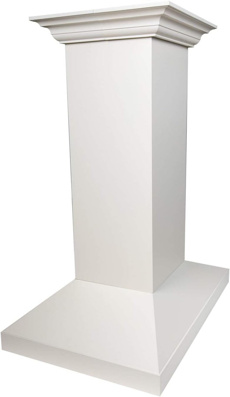 ZLINE 36 in. Wooden Island Mount Range Hood in White - Includes Motor