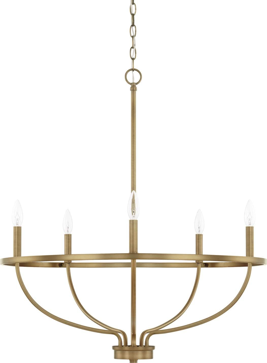 Capital Lighting Greyson 5-Light Aged Brass Chandelier