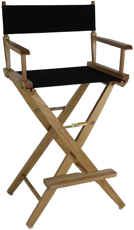 206-32-032-15 30 in. Extra-Wide Premium Directors Chair, Black Frame with Black Color Cover