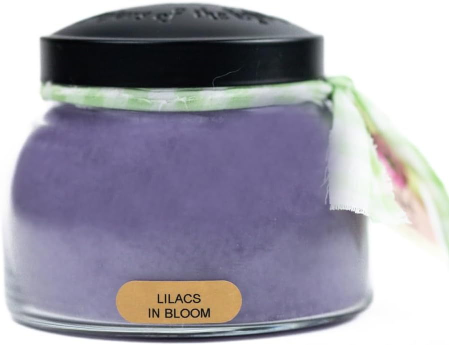 A Cheerful Giver - Lilacs In Bloom Mama Scented Glass Jar Candle (22oz) with Lid & True to Life Fragrance Made in USA