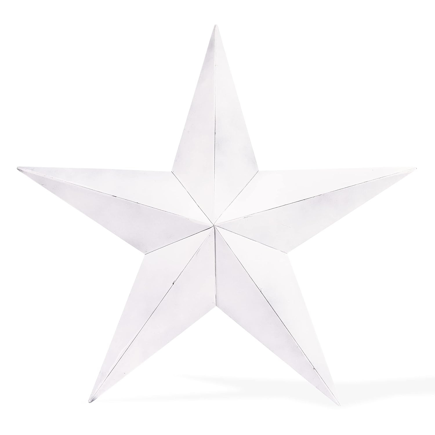 The CWI Gifts Metal Barn Star - 24" Galvanized Hanging Star - Farmhouse Wall Decor - White - 1, 24.00" x 24.00"