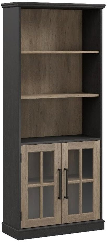 Westbrook 5 Shelf Bookcase with Glass Doors by Bush Furniture