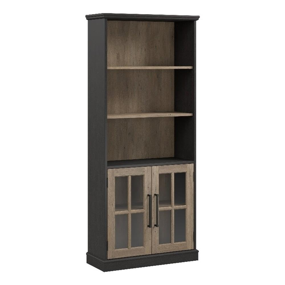 Westbrook 5 Shelf Bookcase with Glass Doors by Bush Furniture
