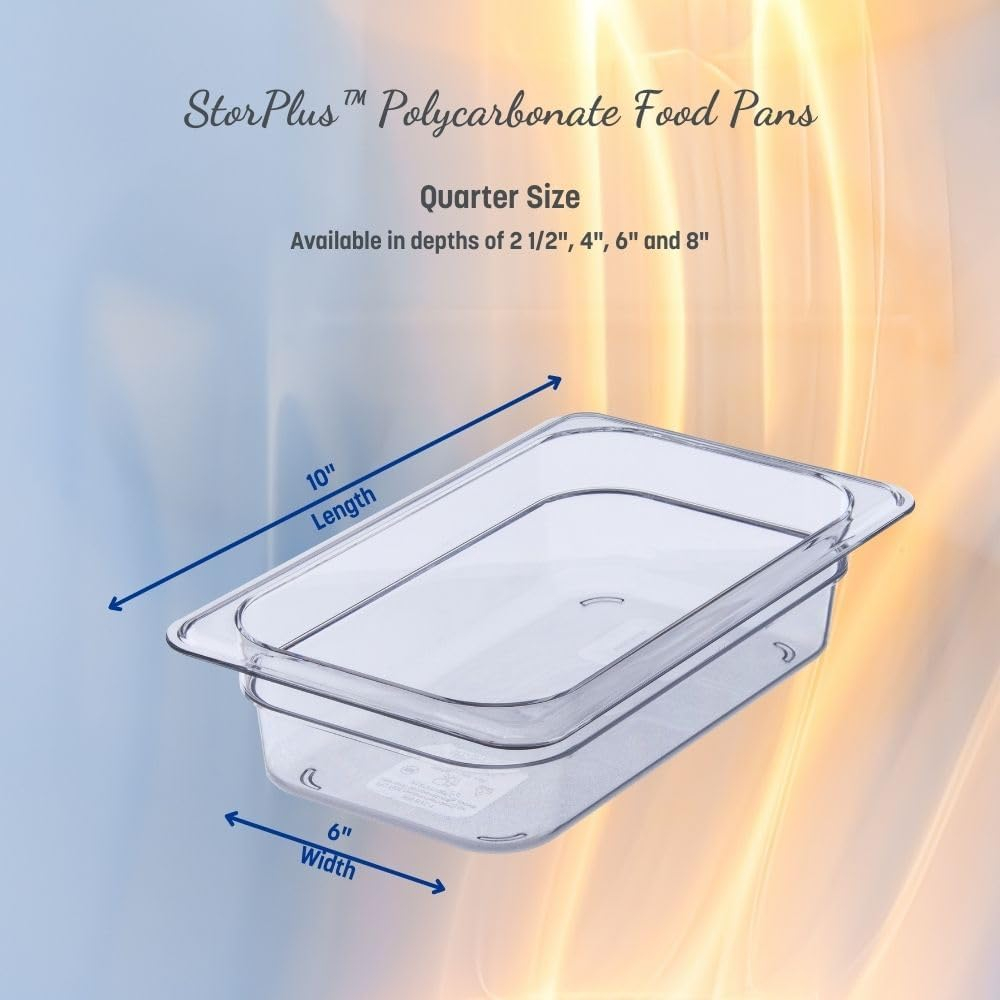 Clear 1/4 Size 4-Inch Deep Plastic Food Pan