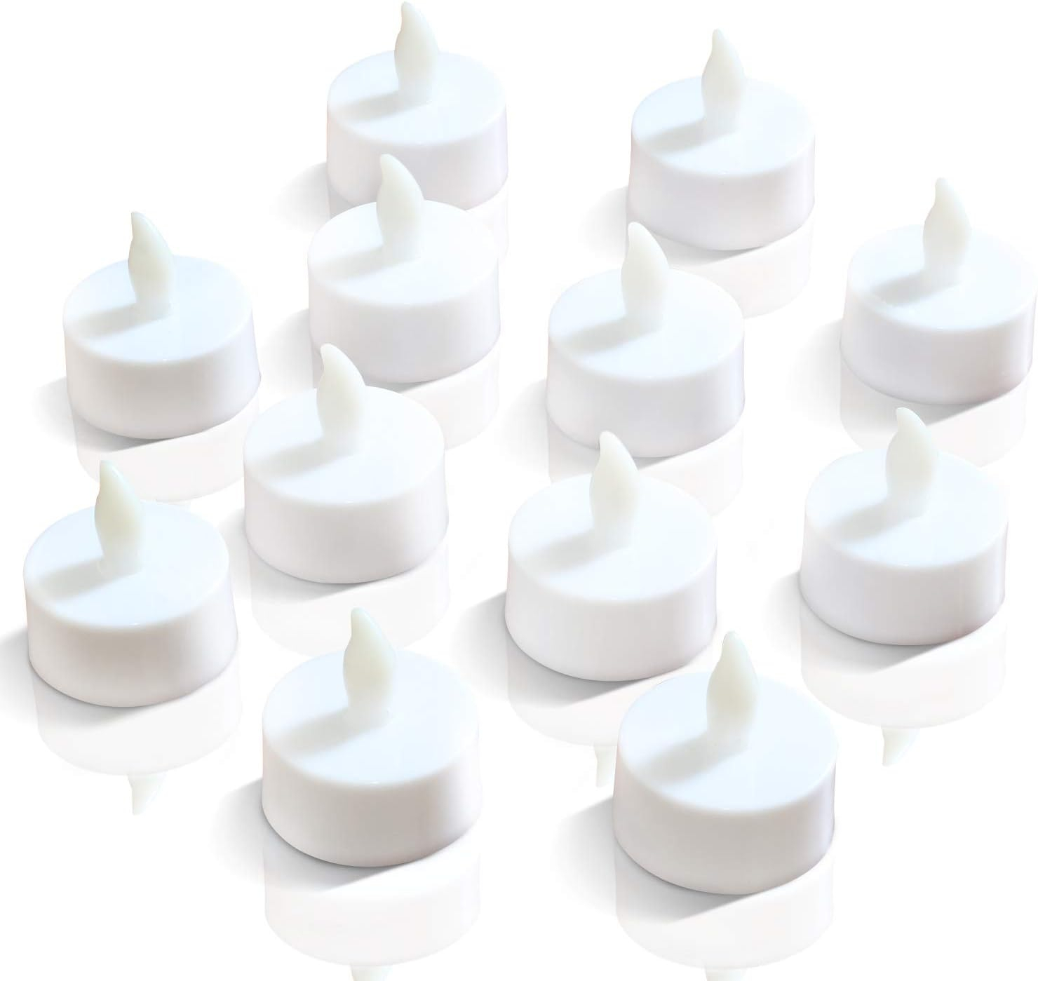 Novelty Place 12 Pcs Flameless LED Tea Light Candles Flickering Electric Tealight Candles Battery-Powered