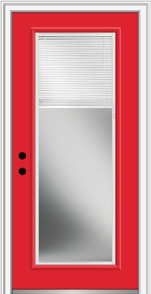 National Door Company EMJ686BLPR26R Steel Primed, Right Hand In-swing, Prehung Door, Full Lite, 30" x 80"