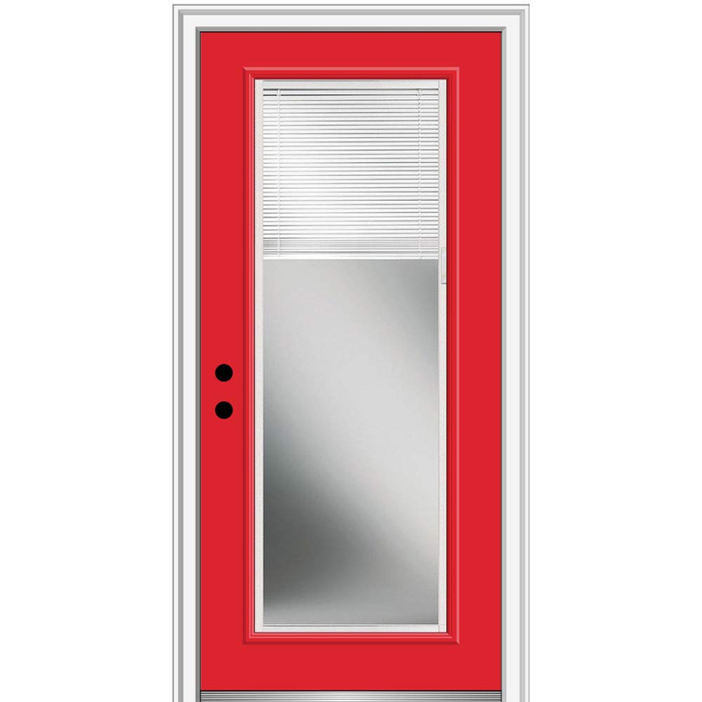 National Door Company EMJ686BLPR26R Steel Primed, Right Hand In-swing, Prehung Door, Full Lite, 30" x 80"