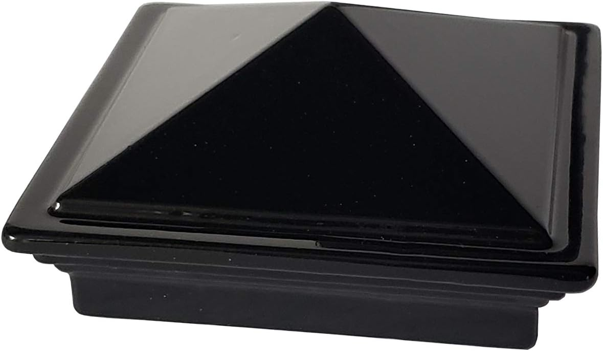 2" x 2" Aluminium Pyramid Post Cap for Metal Posts - Pressure Fit - Black (DHPPC20F)