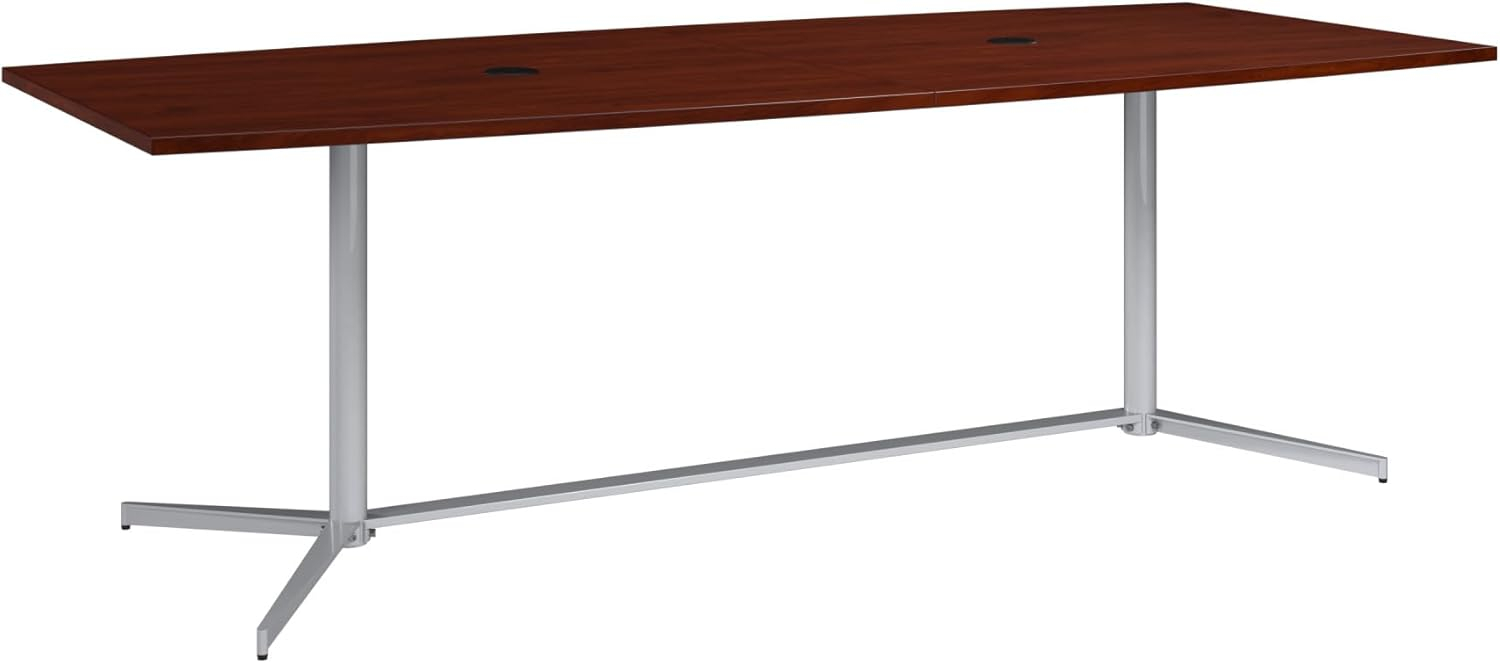 Bush Business Furniture 120W Boat Shaped Conference Table in Cherry