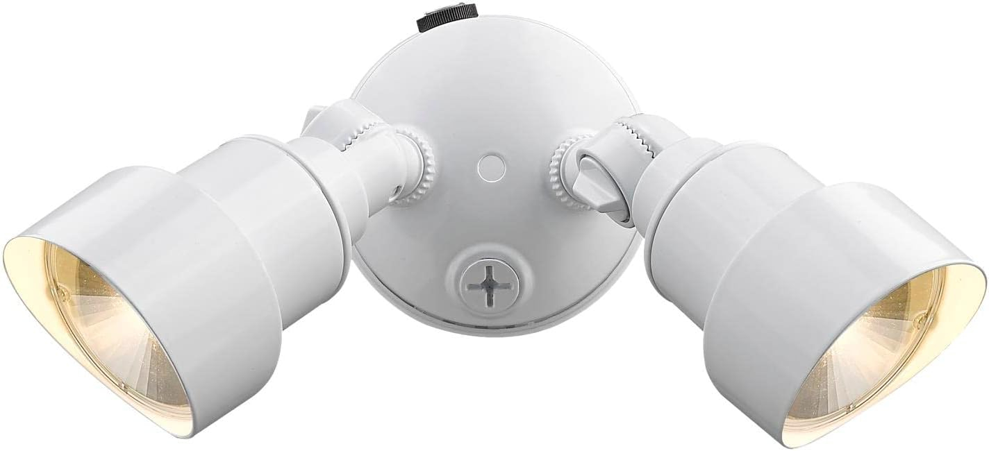 Acclaim Lighting LFL2WH 2-Light Gloss White Integrated LED Adjustable Head Floodlight