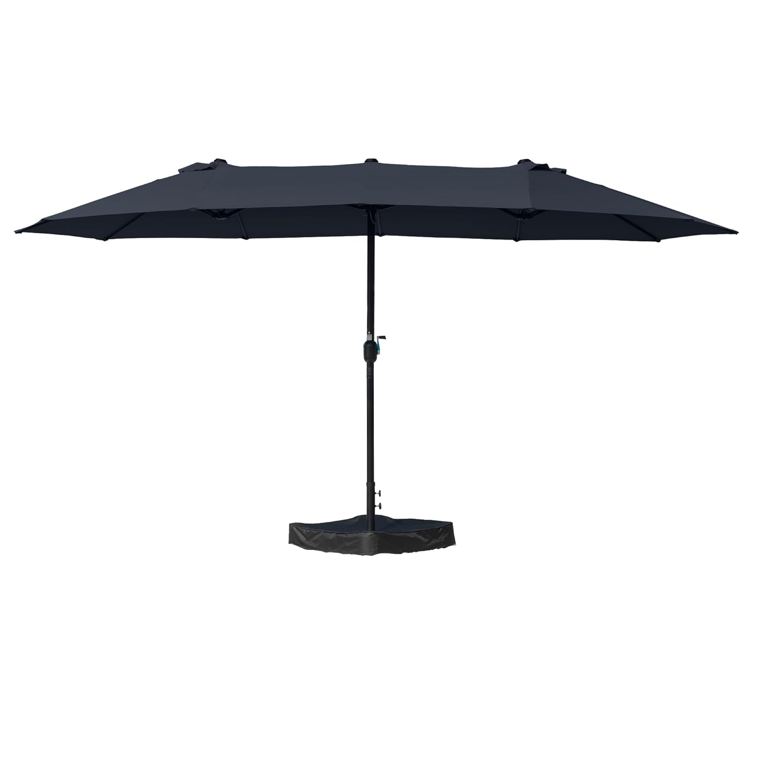 15 ft. x 9 ft. Market Double-Sided Patio Umbrella Extra-Large Waterproof Twin Umbrellas in Navy Blue