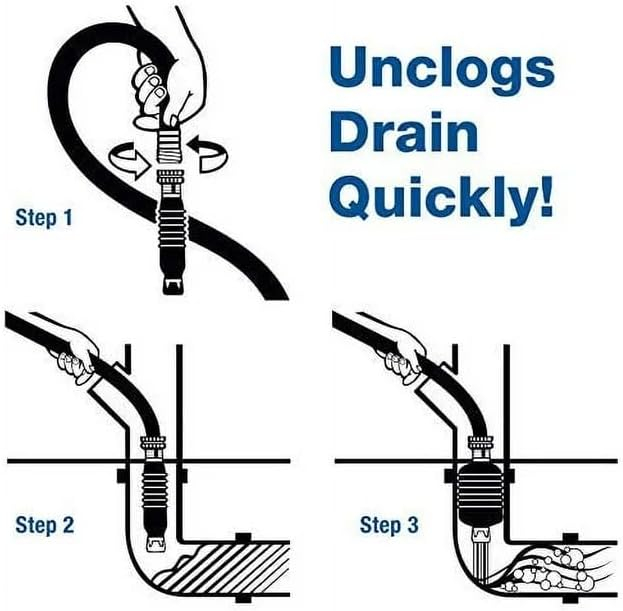 Drain King 750, Water-Powered Drain Cleaner, Unclogs 3-6 Inch Pipes