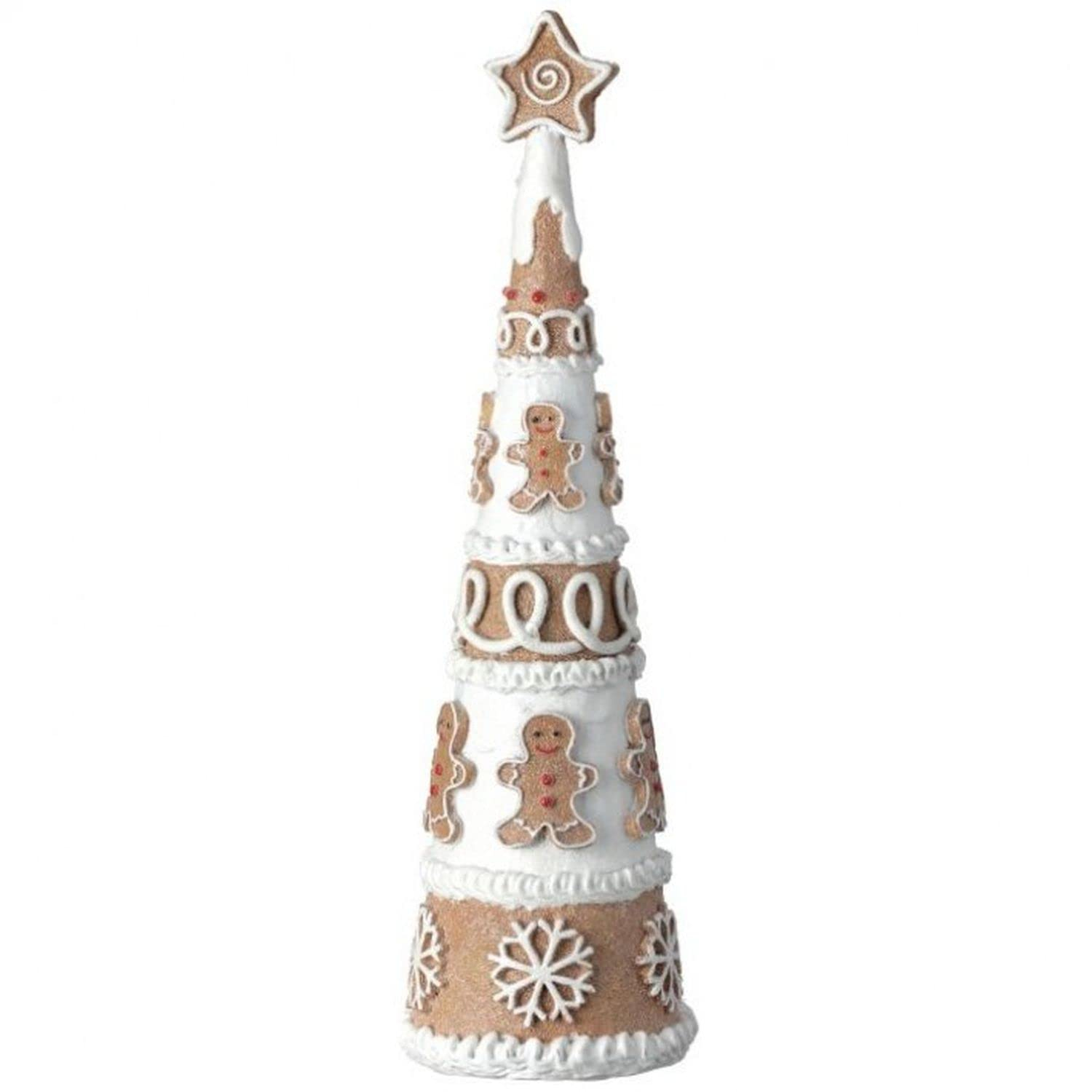 Regency International 12.5" Resin Frosted Gingerbread Cone Tree