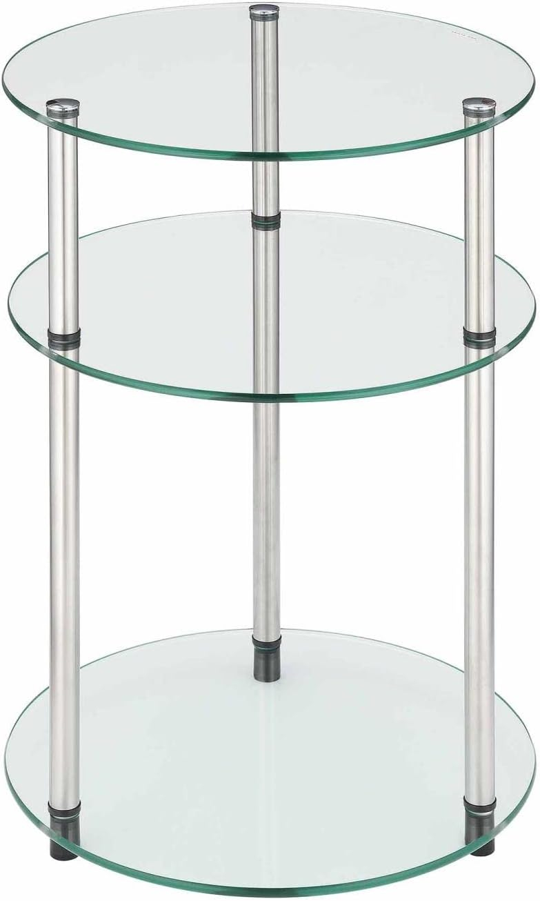 Convenience Concepts Designs2Go No Tools 3 Tier Round Table, Multiple Finishes