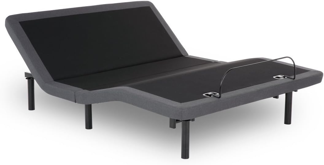 King Adjustable Black Metal Frame Bed with Wireless Remote