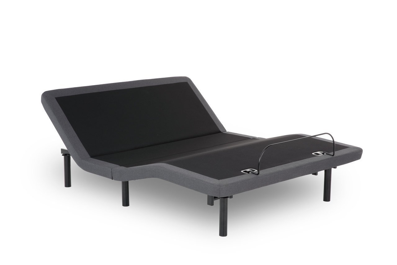 King Adjustable Black Metal Frame Bed with Wireless Remote