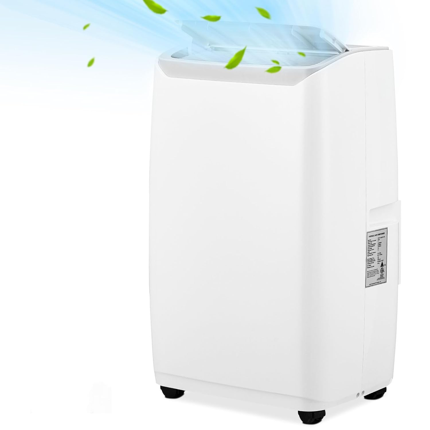 White 14000 BTU Portable Air Conditioner with Remote and Sleep Mode
