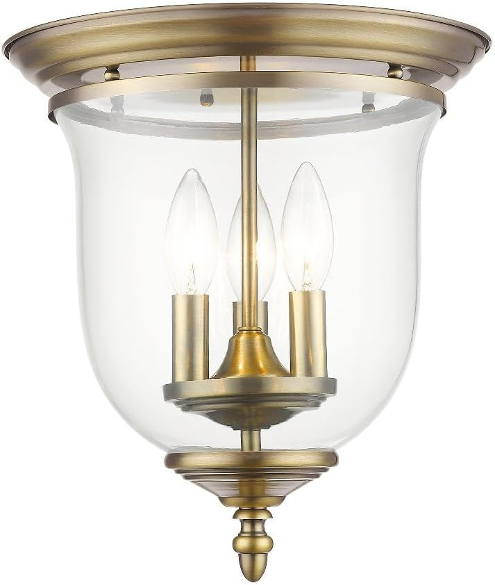 Livex Lighting Legacy 3 - Light Flush Mount in  Antique Brass