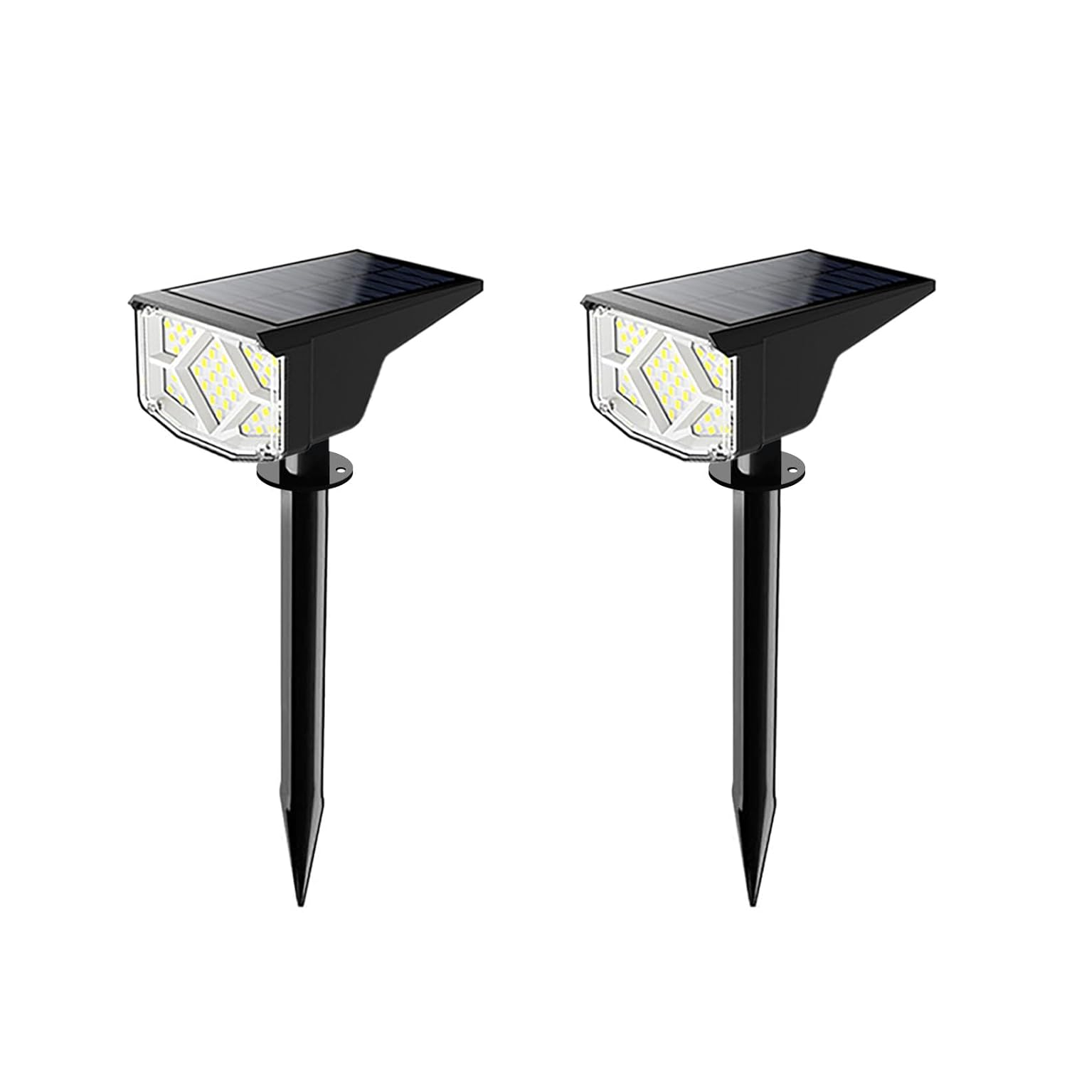 4 Pack Solar Spotlight Outdoor, 64 LEDs 1000 lumens Solar Outdoor Lights Waterproof, IP66 Solar Lights Outdoor Waterproof Landscape Spot Lights Wall Garden Lights for Yard Outdoor Solar Lights