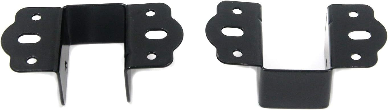 Coshar 4Pcs Heavy Duty Bed Rail Fittings Black Bed Frame Brackets Adapter U-Shape Bed Supporters Hardware for Bunk Bed Headboard, 3.62"x1.9"(L*W)