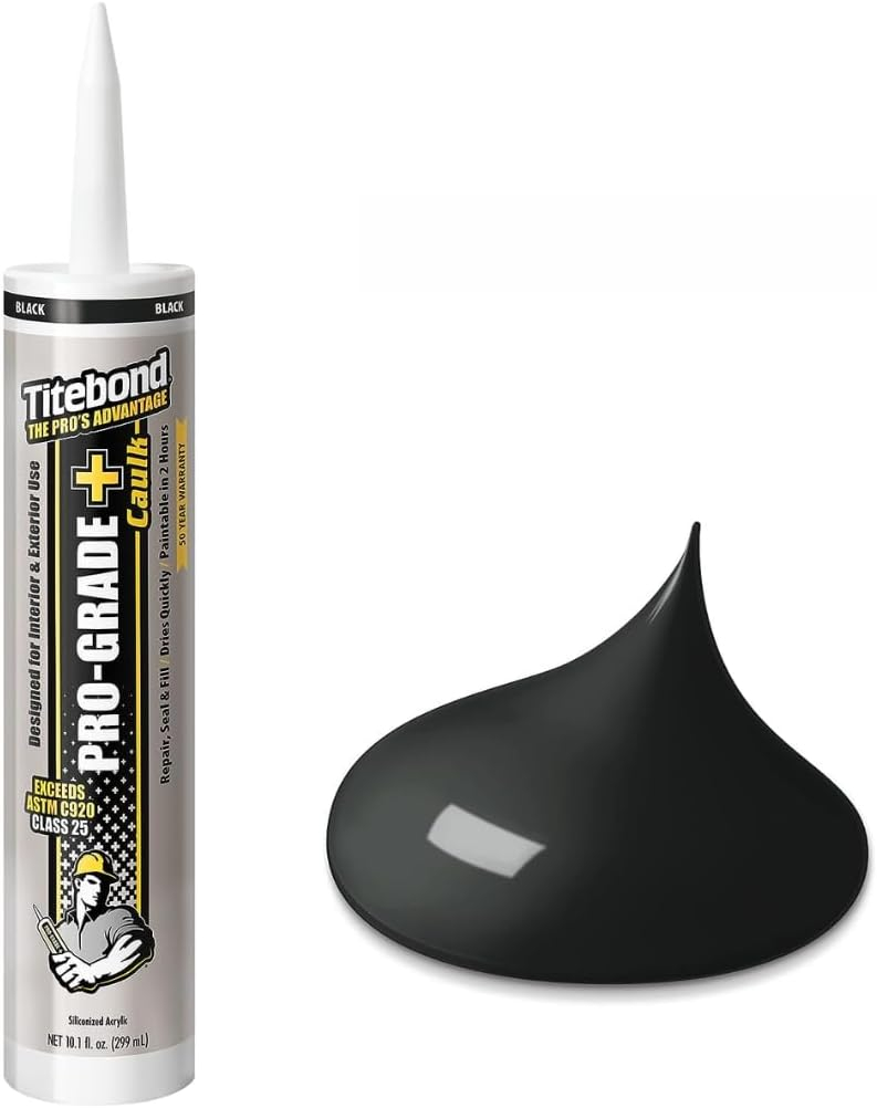Titebond Pro-Grade Plus 10.1 Oz. Silicone Caulk, Black 8461