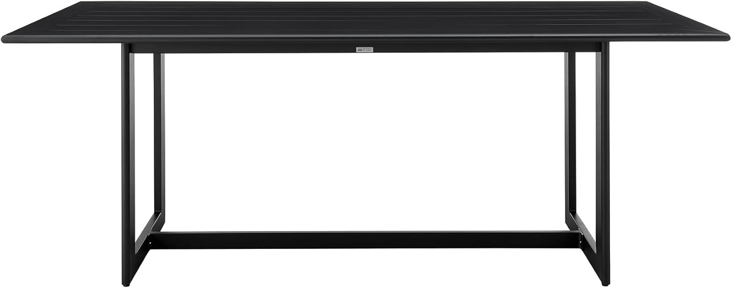 Grand Black Aluminum Rectangular Outdoor Dining Table