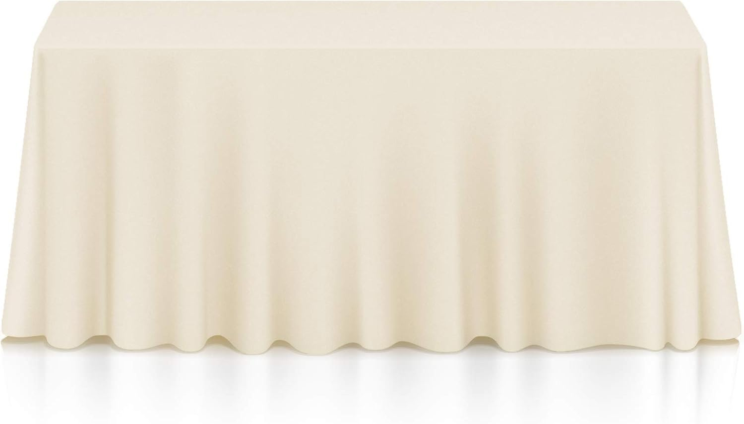 Lann's Linens Polyester Tablecloth - 90" x 156" Rectangular - Ivory